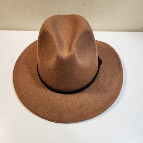 Women's Tan  Fedora Hat Cotton Blend - Picture 11 of 14